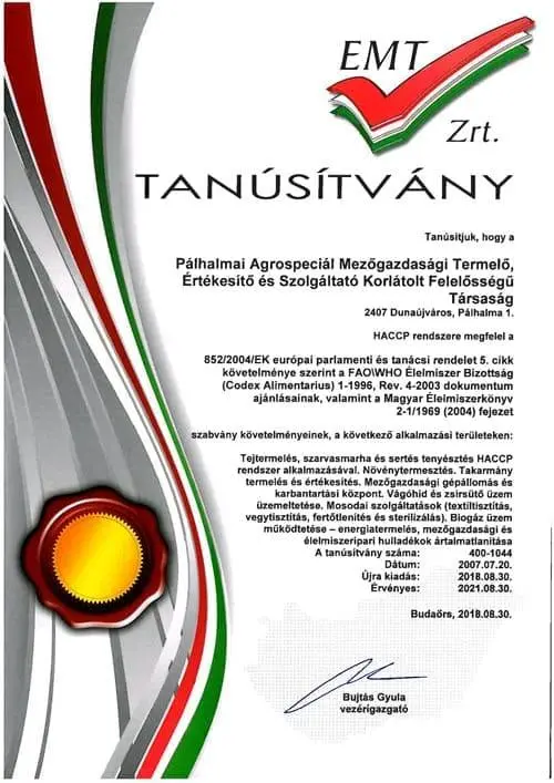 HACCP tan&uacute;s&iacute;tv&aacute;ny